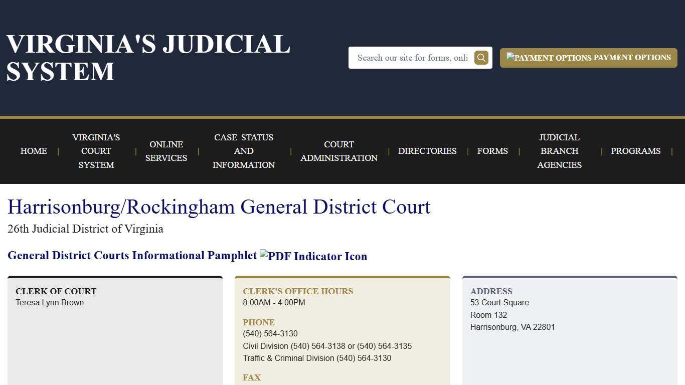 Harrisonburg/Rockingham General District Court | Virginia Court System